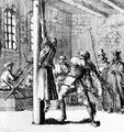 Ágkötegekkel történő testi fenyítés egy 17. századi német börtönben (kép forrása: earlymodernprisons.wordpress.com)
