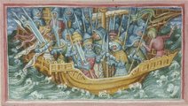 Ivar és testvérei útnak indulása egy 15. századi ábrázoláson (kép forrása: ancient-origins.net)