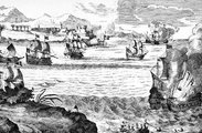 Morgan győzelme a spanyol flotta felett, 1669 (kép forrása: Historic UK)