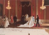 Diana több ezer gyönggyel díszített esküvői ruháját igazítják meg a hivatalos fotózáshoz