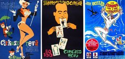 Derűs hangulatú, modern grafikájú cirkuszi plakátok az 1960-as évekből (balra), jobbra pedig egy párizsi vendégszereplés plakátja az 1970-es évek közepéről (8)