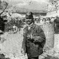 1905, piac a pesti alsó rakparton a Fővám térnél, háttérben a Szabadság (Ferenc József) híd