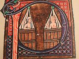 Fürdő nők egy 1400 körüli ábrázoláson (kép forrása: ancient-origins.net)