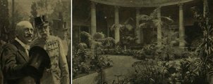 A korabeli sajtófotón (balról) a király Ilsemann Keresztély főkertésszel társalog, jobbról pedig a Műcsarnok nyíló virágokkal és dísznövényekkel berendezett oszlopcsarnoka (Vasárnapi Újság, 1904. 19. szám)