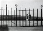 1939, Maifeld az Olimpiai Stadion felől nézve, jobbra a „Rosseführer“ című szobor