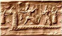 Tiamat legyőzése egy újasszír ábrázoláson (kép forrása: Wikimedia Commons)