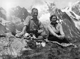1936, Svájc, Mont Chétif, háttérben a Mont Blanc