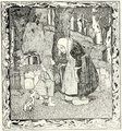 A testvérek találkozása a boszorkánnyal egy 1902 körüli illusztráción (kép forrása: Wikimedia Commons)