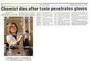 A New Jersey állambeli Trenton helyi lapjának Wetterhahn haláláról beszámoló cikke (kép forrása: acmt.net)