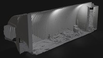 A bunker a régészcsapat által készített háromdimenziós vázlata (kép forrása: livescience.com / Forestry and Land Scotland / AOC Archaeology)