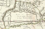 „Guiana” 1656-ban készült térképén a fiktív Parime-tó (amelynek valós alapját az esős évszakban megduzzadt vizek adták) északnyugati sarkában bejelölve látható „Manoa, avagy El Dorado” is (kép forrása: Wikimedia Commons)