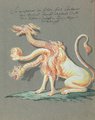 A mitológiai Kerberosz mint sárkány- ,ember- és kutyafejű démon (kép forrása: Wellcome Library / publicdomainreview.org)