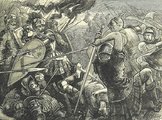 A floddeni csata egy 19. századi illusztráción (kép forrása: Wikimedia Commons)