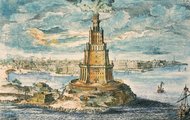 A világítótorony elképzelt ábrázolása a kora újkorból (kép forrása: Wikimedia Commons)