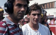 Gyulai István, az MTV sportriportere és Ayrton Senna, a Lotus-Renault csapat versenyzője, 1986.