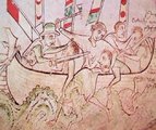 Euszták halála egy 13. századi illusztráción