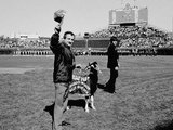 Sam Sianis, a vendéglős William Sianis unokaöccse Murphy egyik leszármazottjával a Chicago Cubs stadionjában, 1984.