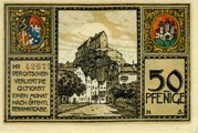 A délkelet-németországi Burghausen városának 50 pfennigese (1918)