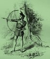 A tettre kész Robin Hood egy újkori illusztráción. Az embereivel az erdőben bujkáló, törvényen kívüli hős toposzának rendkívül mély kulturális gyökerei vannak, amelyek az átlagember vágyaiból erednek.