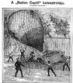 Godard kapitány léggömbjének katasztrófája korabeli újságrajzon