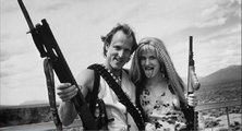 Woody Harrelson és Juliette Lewis Mickey és Mallory Knox szerepében a Született Gyilkosok című film forgatásán