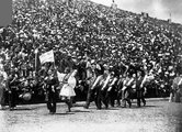 A győztesek felvonulása az 1896-os záróünnepségen