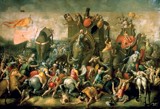 A Kr. e. 202-es zamai csata Giulio Romano 16. századi festményén