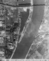 Légifotón az Összekötő vasúti híd, a Kopaszi gát és a Kvassay zsilip, 1943. (Fortepan/USAF)