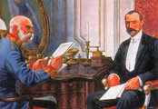 Tisza István és Ferenc József egy 1905-ben készült képeslapon