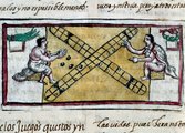 Játékba merült aztékok Diego Durán művének egy illusztrációján