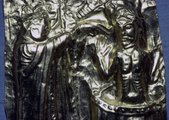 Harald keresztelését ábrázoló aranyozott berakás egy 11. századi oltárról vagy ereklyetartóról
