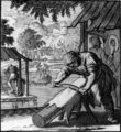 Tímár munka közben egy 17. századi németalföldi illusztráción