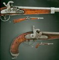 Augustin-féle gyutacsos perkussziós puska és M. Lorenz lovassági pisztoly