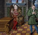 VIII. Henrik nem csak politikával és feleségkereséssel töltötte az idejét, a metszeten éppen hárfázik 