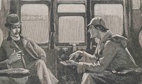 Sidney Paget illusztrációja Sherlock Holmesról (jobbra) és Watson doktorról (balra)