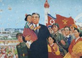 Mozaik Kim Ir Szenről és az észak-koreai nép boldogságáról (2009)