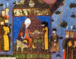 I. Szulejmán visszaadja a koronát Szapolyai Jánosnak (török miniatúra)