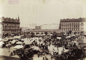 Piac az egykori István téren (1890 után)  <br /><i>Fortepan / Budapest Főváros Levéltára. Levéltári jelzet: HU.BFL.XV.19.d.1.07.063</i>