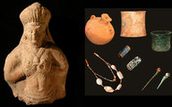 2500 éves agyagszobrocska és különböző női sírleletek