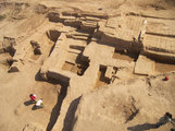 Haft Tappeh régészeti feltárása a magasból