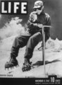 A hegyi kiképzésben részt vevő katonák egyike a Life magazin címlapján, 1942.