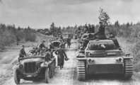 Német csapatok haladnak Moszkva felé 1941 októberében