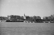 A pontonhidat megnyitják a hajók előtt 1947-ben (Fortepan)