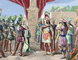 Cortés elfogatja Moctezumát