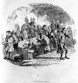 Dologházi vacsora egy 1840 körül készült karikatúrán