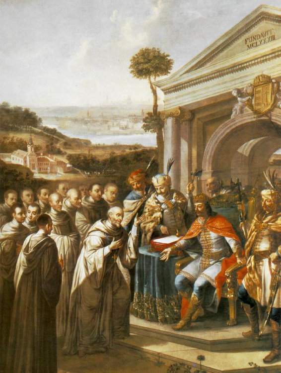 III. Béla király megalapítja a szentgotthárdi apátságot (id. Dorfmeister István festménye)