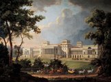A kismartoni Esterházy-kastély tervezett, végül meg nem épített kerti homlokzata (1812)