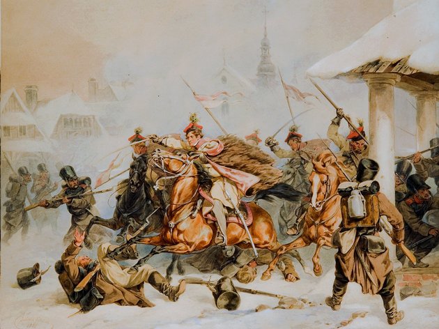 A szabadságért harcoló lengyelek Juliusz Kossak festményén