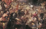 Az itáliai erők parancsnoka, II. Francesco Gonzaga a fornovói, avagy tarói csatában 1495-ben Jacobo Robusti, ismertebb nevén Tintoretto festményén. Az itáliai győzelem után a franciák kénytelenek voltak elhagyni a félszigetet.