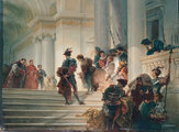 Giuseppe Lorenzo Gatteri: Cesare Borgia elhagyja a Vatikánt (1877.)